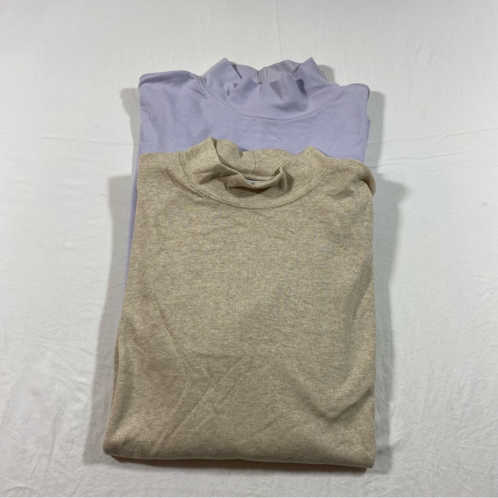 Westbound and Lands End Shirt blouse Tops Turtleneck Long Sleeve Pastel …